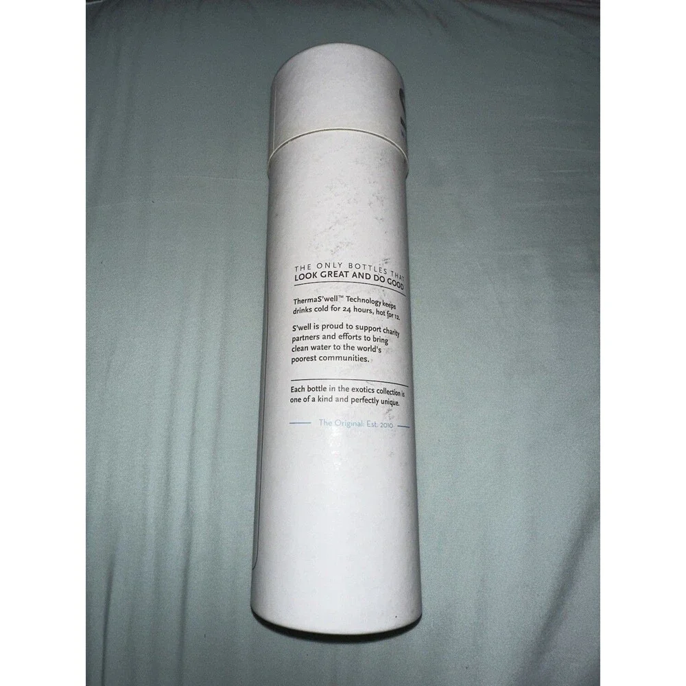 S’well Exotics Collection Stainless Steel Water Bottle - Blanc Crocodile 17 oz